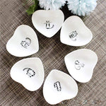 Load image into Gallery viewer, 6 piece ceramic cat dish set - heart-shaped