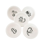 Load image into Gallery viewer, 6 piece ceramic cat dish set - round
