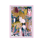 Load image into Gallery viewer, 70s-inspired cats & flowers print canvas poster