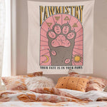 Load image into Gallery viewer, Cat PAWMISTRY tarot tapestry - white