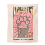 Load image into Gallery viewer, Cat PAWMISTRY tarot tapestry - white