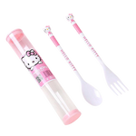 Load image into Gallery viewer, Hello Kitty fork and spoon set - light pink