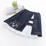 Load image into Gallery viewer, High-waisted embroidered cat skirt