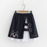 Load image into Gallery viewer, High-waisted embroidered cat skirt
