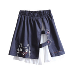 Load image into Gallery viewer, High-waisted embroidered cat skirt