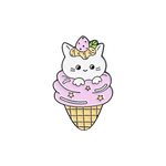 Load image into Gallery viewer, Ice cream cone cat pin - stars