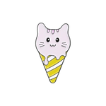 Load image into Gallery viewer, Ice cream cone cat pin - stripes