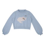 Load image into Gallery viewer, Kawaii cat lantern-sleeved sweater - blue
