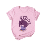 Load image into Gallery viewer, Kawaii cat pink crew neck t-shirt - art block
