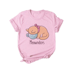 Load image into Gallery viewer, Kawaii cat pink crew neck t-shirt - meowndays