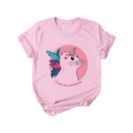 Load image into Gallery viewer, Kawaii cat pink crew neck t-shirt - unicorn