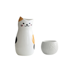 Load image into Gallery viewer, Lucky cat ceramic sake set (3 pieces)