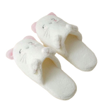 Load image into Gallery viewer, Plush white cat cotton slippers