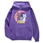 Load image into Gallery viewer, Sailor Moon Luna, Artemis and Diana hoodie - purple