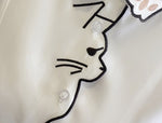 Load image into Gallery viewer, White embroidered blouse with cat silhouette and paws