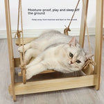 Load image into Gallery viewer, Wooden Rocking Bed Cat Furniture - Double Layer Cat Hammock
