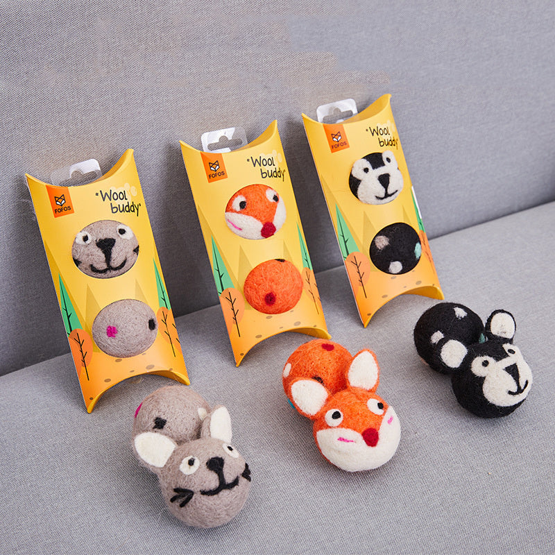 FOFOS Wool Buddy Felt Cat Toy With Bell