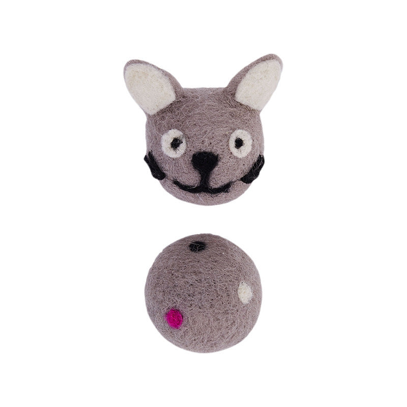 FOFOS Wool Buddy Felt Cat Toy With Bell