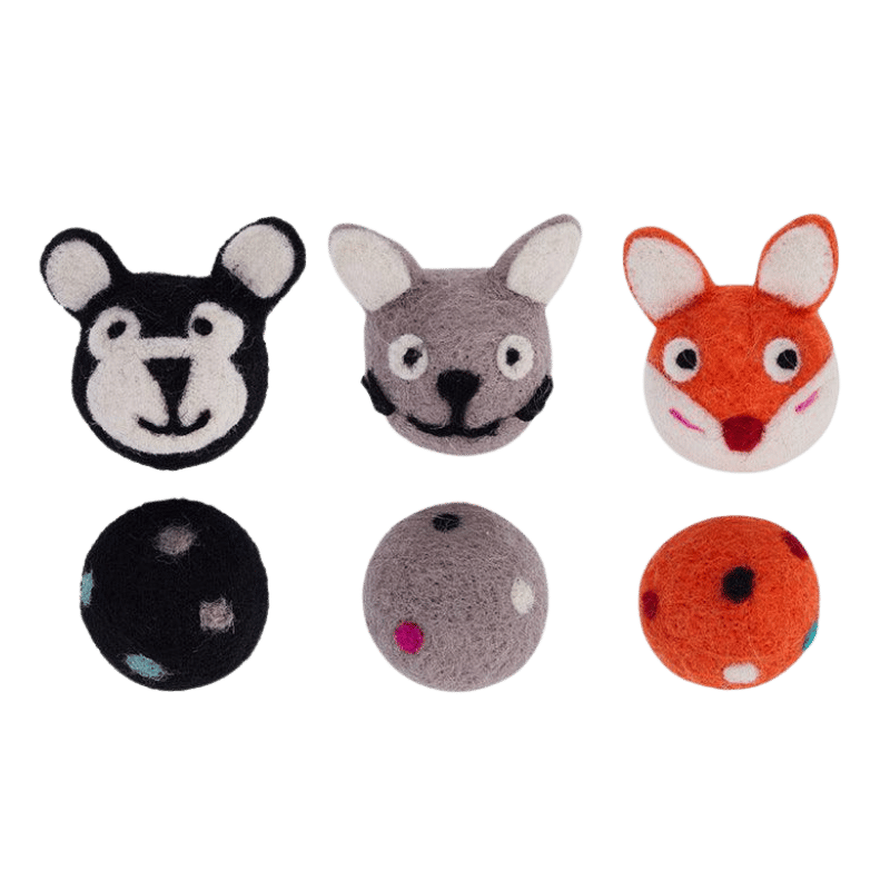 FOFOS Wool Buddy Felt Cat Toy With Bell