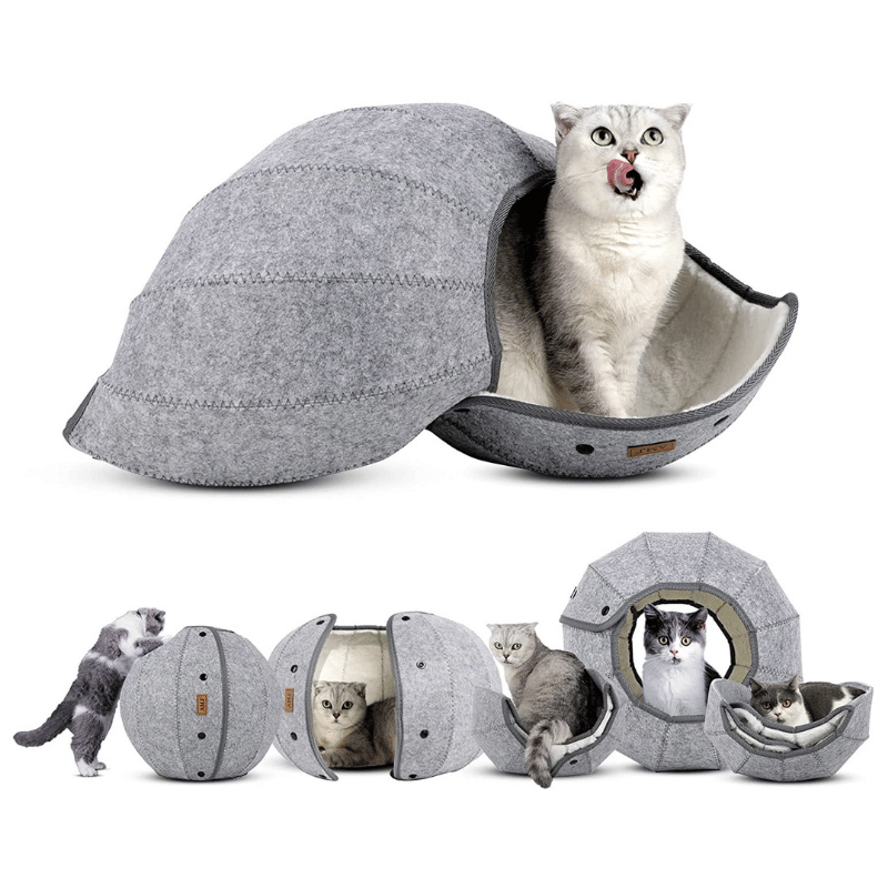 Fold & Hide Felt Cat Tunnel Bed