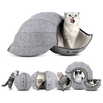 Load image into Gallery viewer, Fold &amp; Hide Felt Cat Tunnel Bed

