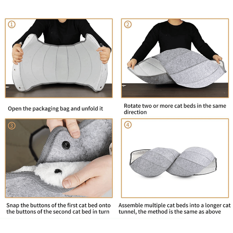 Fold & Hide Felt Cat Tunnel Bed