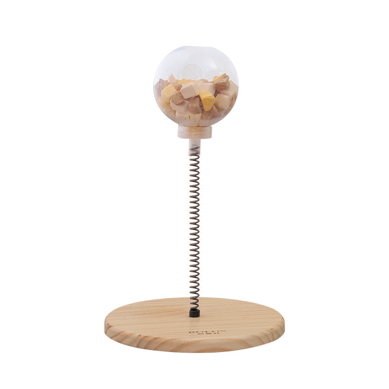 Interactive Wooden Cat Puzzle Feeder System