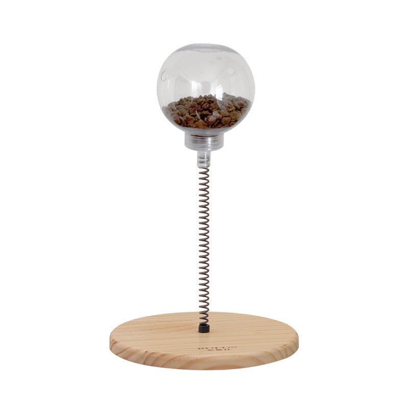 Interactive Wooden Cat Puzzle Feeder System