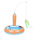 Orbit Feather Interactive Cat Turntable Toy Orange and Blue