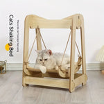 Load image into Gallery viewer, Wooden Rocking Bed Cat Furniture - Double Layer Cat Hammock
