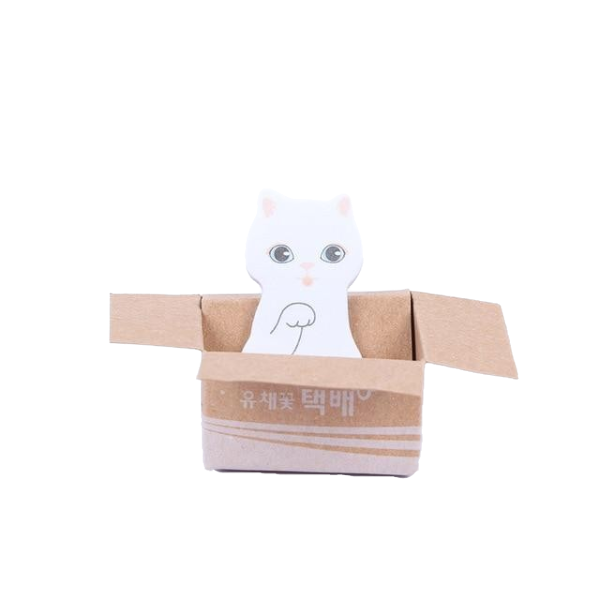 3D cat sticky memo pad - snowball