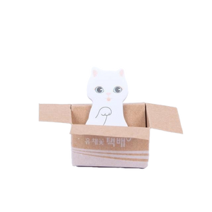 3D cat sticky memo pad - snowball