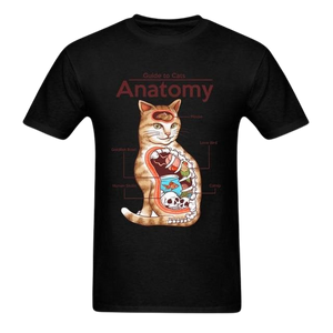 Guide to cats' anatomy t-shirt - black