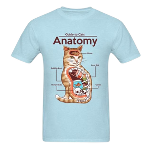 Guide to cats' anatomy t-shirt - light blue