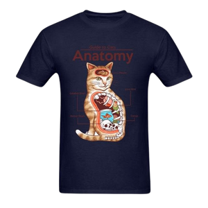 Guide to cats' anatomy t-shirt - navy blue