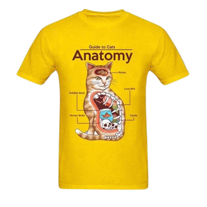 Guide to cats' anatomy t-shirt - yellow