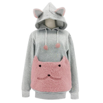 Load image into Gallery viewer, Cat ears hoodie with pouch - pink
