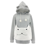 Load image into Gallery viewer, Cat ears hoodie with pouch - white
