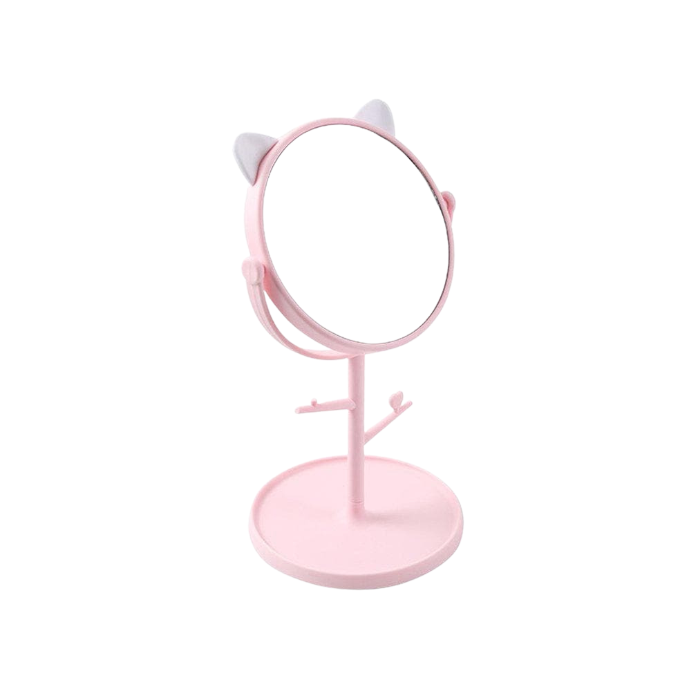 Cat ears vanity mirror and jewellery holder