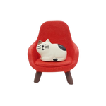 Load image into Gallery viewer, Cat on a chair figurine - red
