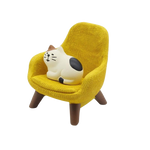 Load image into Gallery viewer, Cat on a chair figurine - yellow
