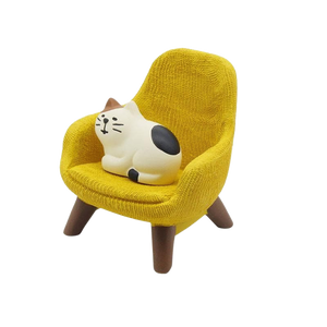 Cat on a chair figurine - yellow