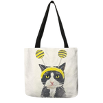 Load image into Gallery viewer, Cat portrait tote bag - olive
