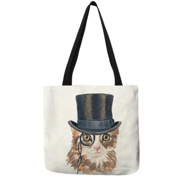 Cat portrait tote bag - penguin