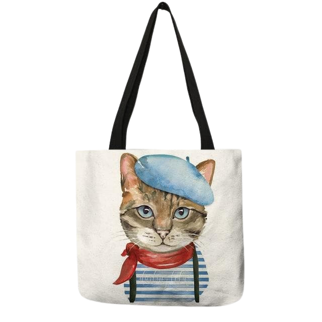 Cat portrait tote bag - pierre