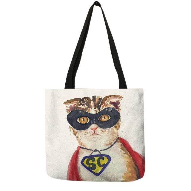 Cat portrait tote bag - supercat