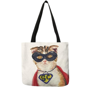 Cat portrait tote bag - supercat