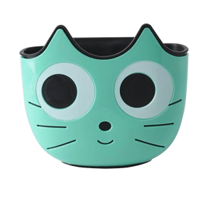 Cat-shaped storage container - green