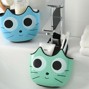 Cat-shaped plastic storage containers