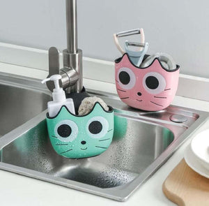 Cat-shaped plastic storage containers